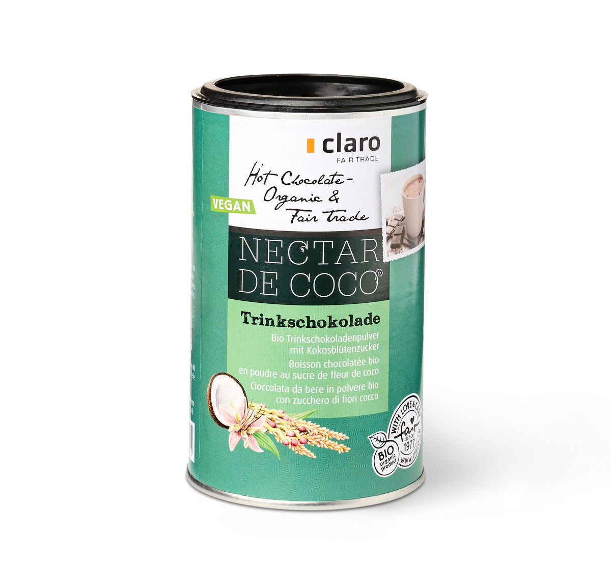 Chocolat à boire à la fleur de coco. BIO 250g