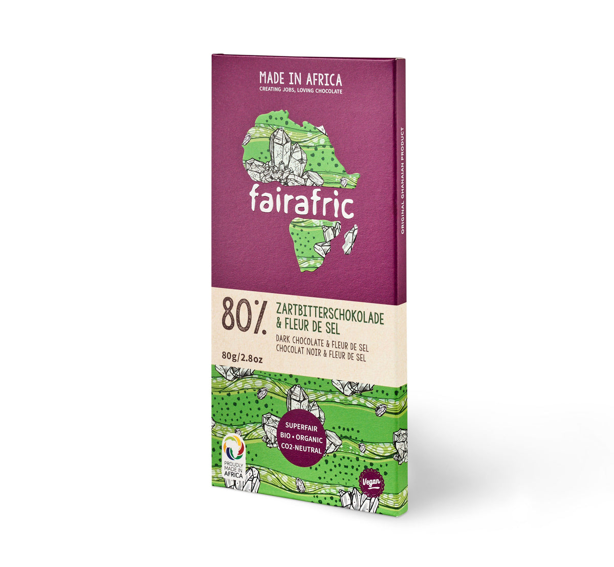 fairafric BIO Zartbitter&amp;Salz 80% 80g