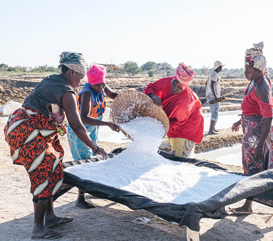 Cooperativa dos produtores de sal em Lumbo
